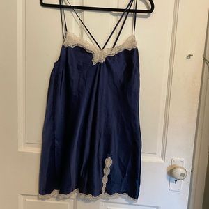 Victoria secret Navy blue satin slip dress